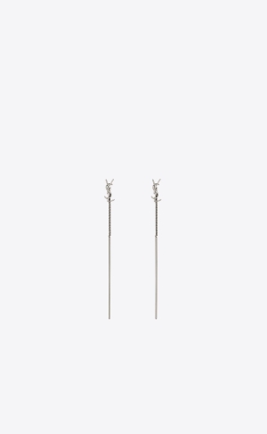 YSL Opyum Threader Earrings In Metal Mirror | 01594-HSCD