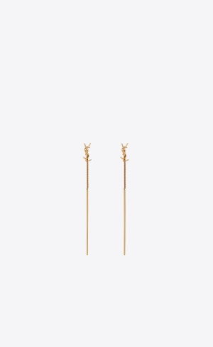 YSL Opyum Threader Earrings In Metal Zlaté | 52341-BQJR