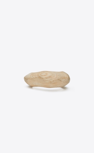 YSL Organic Arty Cuff Bracelet In Wood Stříbrné Bílé | 87106-EKTR
