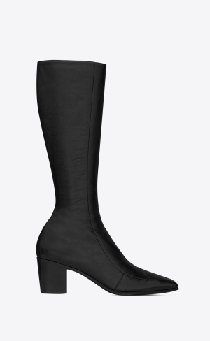 YSL Otto Zipped Boots In Smooth Læder Noir | 32469-GNQY