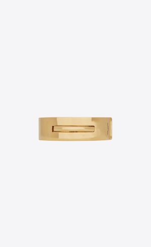 YSL Oversized Closure Bracelet In Metal Zlaté | 76942-SMVO