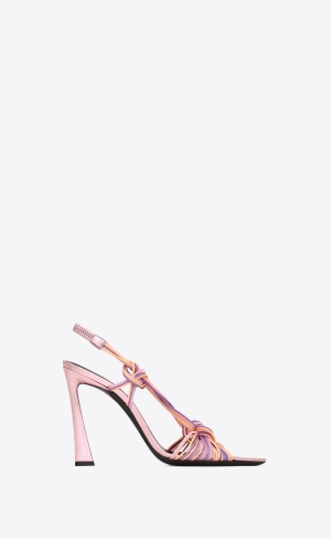YSL Pool Sandals In Tpu And Metallized Læder Fialové Koralove Růžové | 62890-SRPC