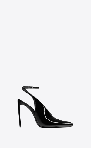 YSL Pulp Slingback Pumps In Lakovaná Læder Černé | 09735-JWEQ