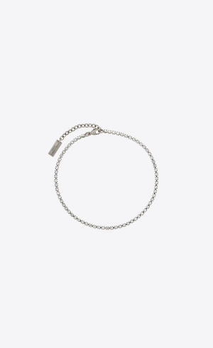 YSL Rhinestone Ankle Bracelet In Metal Stříbrné | 57481-NBQM