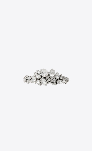 YSL Rhinestone Bouquet Bracelet In Metal Stříbrné | 62738-BWYH