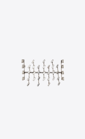 YSL Rhinestone Ranks Bracelet In Metal Stříbrné | 90734-LIAK