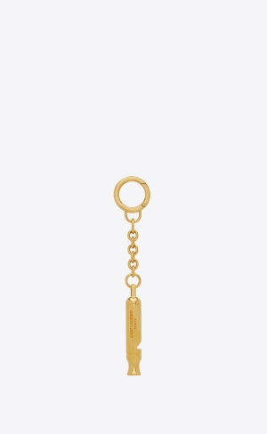 YSL Saint Laurent Metal Whistle Keyring Zlaté | 39872-ONIQ