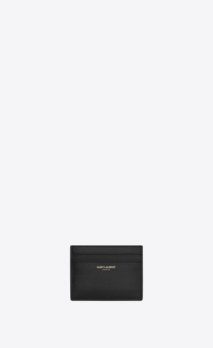 YSL Saint Laurent Paris Credit Card Case In Smooth Læder Černé | 07623-ILYA