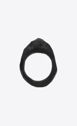 YSL Scratch Volcanic Bangle In Wood Stříbrné Černé | 38279-UFHY