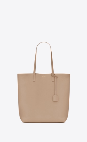 YSL Shopping Saint Laurent N/S In Supple Læder Tmavě Béžový | 53082-MGAB