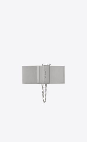 YSL Single Handcuff Bracelet In Metal Palladium | 08192-UBVN