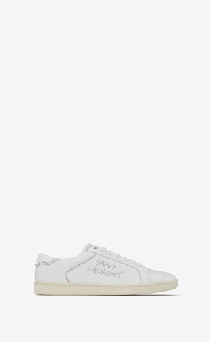 YSL Sl/08 Low-top Sneakers In Smooth Læder Blanc Optique | 27348-IRBC
