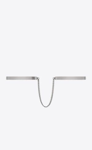 YSL Small Double Handcuff Bracelets In Metal Palladium | 86145-BUCK