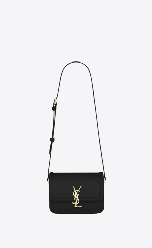 YSL Solferino Small Satchel In Box Saint Laurent Læder Černé | 06342-GTKC
