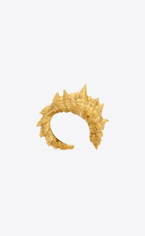 YSL Spiky Shell Cuff In Metal Světle Zlaté | 30491-GMZT