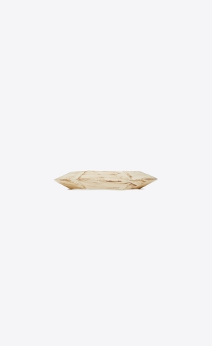 YSL Spinning Top Elastic Bangle In Resin, Wood And Metal Stříbrné Bílé Hnědé | 27563-OITF