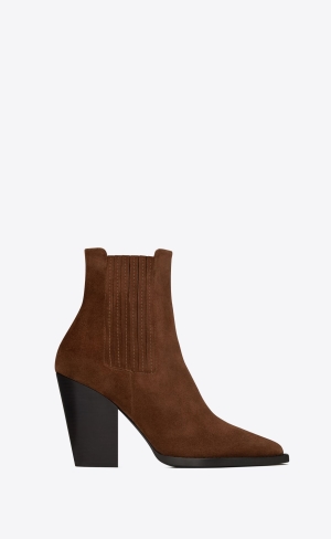 YSL Theo Chelsea Boots In Semišové Land | 17495-KWQX