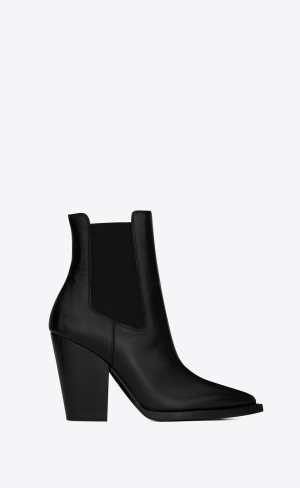 YSL Theo Chelsea Boots In Smooth Læder Černé | 83461-LIOZ