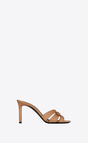 YSL Tribute Mules In Vegetable-tanned Læder Zlaté | 43052-QGRM