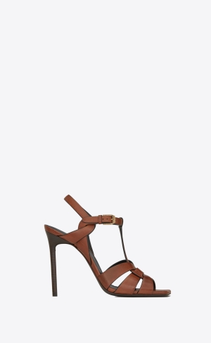 YSL Tribute Sandals In Smooth Læder Toffee | 07318-CLEZ