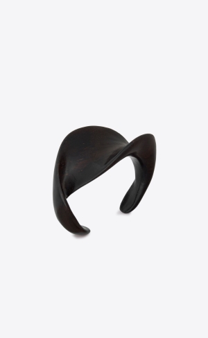YSL Twist Cuff In Bamboo Tmavě Hnědé Zlaté | 70923-ERYP