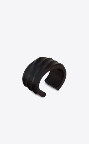 YSL Wavy Cuff In Bamboo Tmavě Hnědé Zlaté | 60982-TGVX
