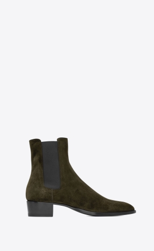 YSL Wyatt Chelsea Boots In Semišové Sable Brun | 42175-ROZY
