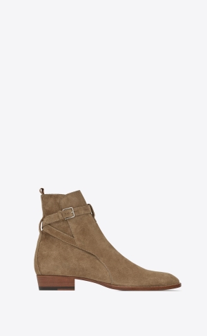 YSL Wyatt Jodhpur Boots In Semišové Hnědé | 29368-IQMF